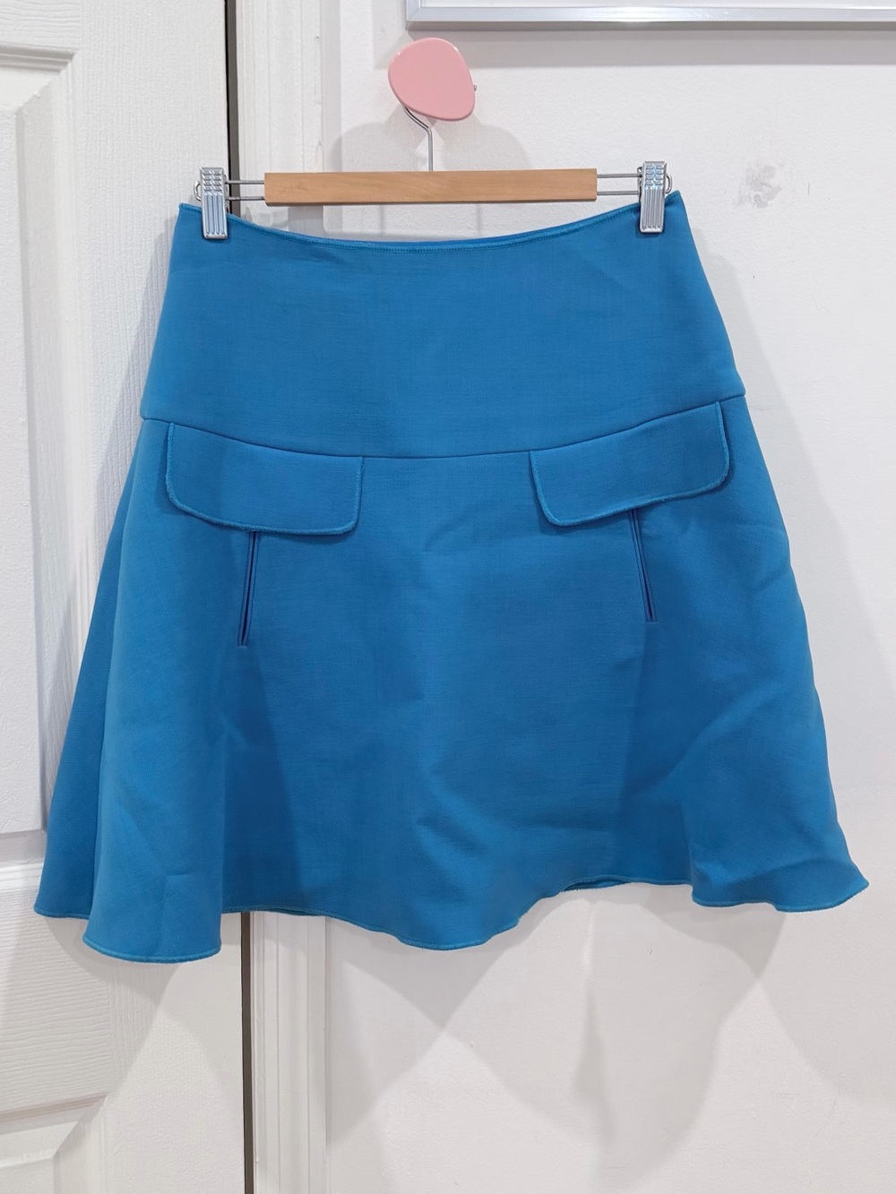 Oscar de la Renta Blue Circle Skirt
